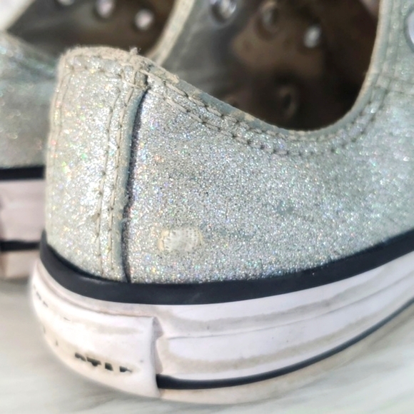 Converse All-Star Chuck Taylor Low Top   Classic Sparkle Glitter Sneakers Sz 12 - Picture 9 of 16